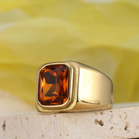 Bague en acier inoxydable plaqué or 18 carats PVD, anti-ternissement, étanche, avec pierres brillantes, de luxe, par Zhongzhe Jewelry