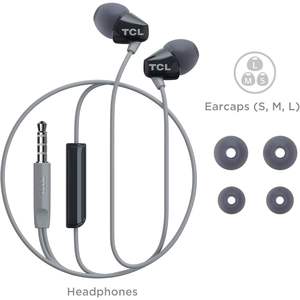 Écouteurs intra-auriculaires TCL SOCL100BK, 100 fils, isolation passive du bruit, micro intégré, contrôle multimédia, compatibles Type-C 3,5 mm Phantom Black - Product Image 6