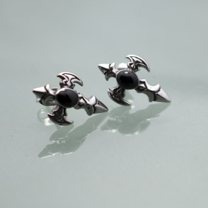 yunnique Cross <b>Stud</b> <b>Earrings</b> <b>Black</b> Titanium Steel Geometric Bezel Setting Fashion Jewelry - Product Image 3