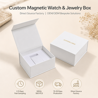 Boîte à montre personnalisée avec couvercle magnétique, insert en mousse EVA, rembourrage en éponge, emballage cadeau pour montre, fermeture magnétique, sur mesure