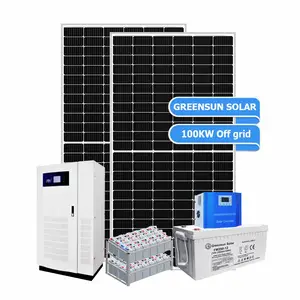 50KW 150KW太阳能电池板100KWh 1000KWh蓄电池100KW离网太阳能系统
