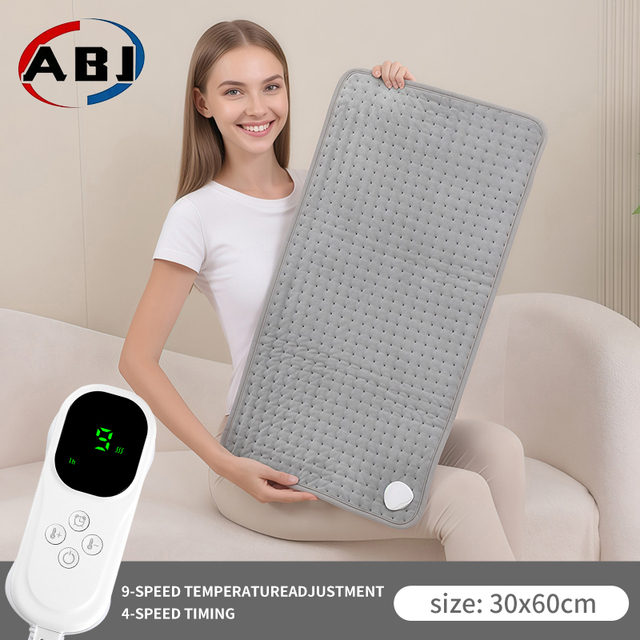 Quick Heating Electric Heating Pad with Plush Flannel Cover Winter Use Machine Washable Digital Control & Overheat Protection