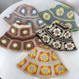 Wholesale High Quality Natural Paper <b>Straw</b> <b>Hat</b> Bohemian Summer Sun <b>Hat</b> Female Hand Crochet Bucket <b>Hats</b> - Product Image 1