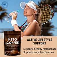 Café instantané Keto OEM en poudre, compléments alimentaires, produits pour un ventre plat, café minceur Keto en poudre