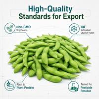 Fabrieksgroothandel IQF diepvries gezouten edamame in peulen, kwaliteit A, verse groene sojabonen voor groothandel en catering.