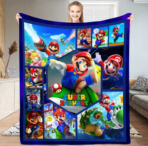 Couverture personnalisée avec nom de dessin animé, couverture <span class=keywords><strong>Super</strong></span> <span class=keywords><strong>Mario</strong></span> créative personnalisée, cadeau d'<span class=keywords><strong>anniversaire</strong></span> de bébé, <span class=keywords><strong>décoration</strong></span> de la maison - Product Image 5