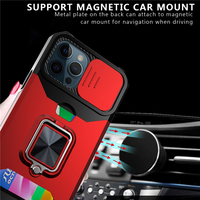 Étui de Protection pour objectif coulissant pour iPhone 13 11 12 Pro Max X XS Max XR 7 8 Plus 11Pro, coque robuste avec anneau de support