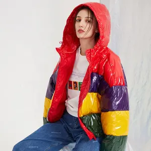 Doudoune colorée surdimensionnée à capuche, pour femme, manteau de couleur, mode occidentale, pour la vente en gros, nouvelle collection