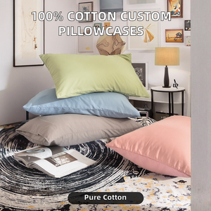 Grosir 100% sarung bantal katun dapat disesuaikan desain persegi panjang Modern diskon besar-besaran warna polos untuk penggunaan rumah teknik tenun - Product Image 3