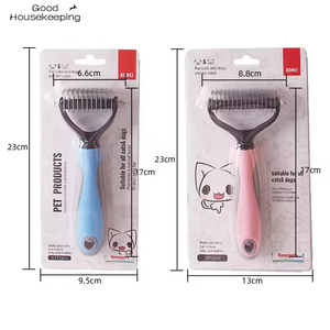 Petop Pet Dematting Comb with 11 and 17 Teeth Dual Sided Undercoat Rake for Dogs Cats Professional Grooming <strong>Deshedding</strong> <strong>Tool</strong> Blue - Product Image 4