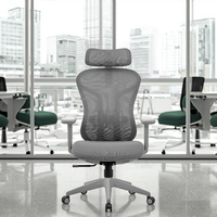 Chaise de bureau ergonomique confortable et réglable en tissu maillé à dossier haut moderne pour bâtiment de bureaux, vente en gros
