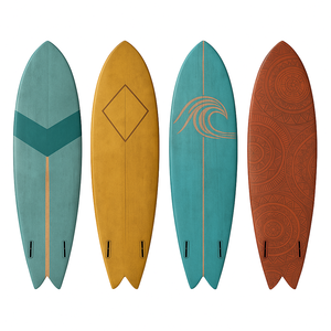 Planche de <span class=keywords><strong>surf</strong></span> hybride de poisson rétro personnalisée petites vagues planche en fibre de verre de couleur personnalisée queue d'hirondelle double aileron EPS époxy OEM eaux de l'océan - Product Image 3