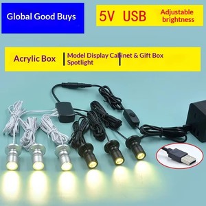 Светодиодный USB-прожектор 1 Вт, 6000K, дневной свет, алюминиевый, для витрин, в комплекте (больше света) - Product Image 2