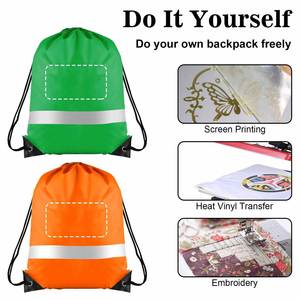Mochila con Cordón de Poliéster con Logotipo Personalizado de Fábrica, con Tira Reflectante, Impermeable, para Deportes al Aire Libre - Product Image 6
