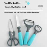 Multifunctionele keukenhulpset voor fruit en groenten, inclusief mes, schaar, schilmesje, flesopener en garde voor dagelijks koken