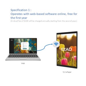 Batería de larga duración 13,3 EPaper Display Pantalla digital Versión de pantalla con batería excelente para módulos de tinta electrónica - Product Image 5