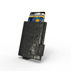 CardHoda Crocodile Leather Long <b>Wallet</b> RFID Blocking Fold Closure Unisex Minimalist Style Card <b>Holder</b> with Cash Compartment - Product Image 6