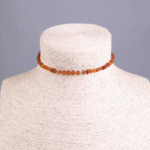 Collier pour bébé en <span class=keywords><strong>ambre</strong></span> de la Baltique brut en gros, 100% <span class=keywords><strong>ambre</strong></span> <span class=keywords><strong>véritable</strong></span> mat, colliers à chaîne pour enfants, colliers à perles, longueur environ 33 cm - Product Image 5