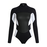 DIVESTAR 2mm Logo Kustom Cetak Depan Bahan Bernapas Ukuran Besar Wanita Lengan Panjang Surfing Diving Snorkeling Wetsuit Satu Potong