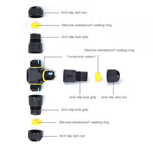 Connecteur <span class=keywords><strong>de</strong></span> câble étanche en nylon <span class=keywords><strong>de</strong></span> type T intérieur/extérieur Joint rapide droit Contact en cuivre Joint bout à bout en T étanche à la pluie - Product Image 4