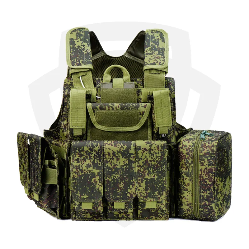 Doble caja fuerte personalizado verde Molle camuflaje ruso táctico liberación rápida combate fantasma chaleco Seguridad táctica chaleco verde Chaleco