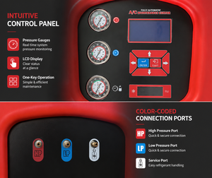 Équipement <span class=keywords><strong>de</strong></span> récupération <span class=keywords><strong>de</strong></span> liquide <span class=keywords><strong>de</strong></span> climatisation automobile AMC-180AN <span class=keywords><strong>avec</strong></span> fonction d'impression, facile à utiliser et à entretenir pour les ateliers <span class=keywords><strong>de</strong></span> réparation automobile et les garages - Product Image 2