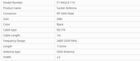 Antenne WiFi à montage magnétique 2,4 GHz avec connecteur mâle RP-SMA, antenne omnidirectionnelle à gain élevé pour routeur sans fil