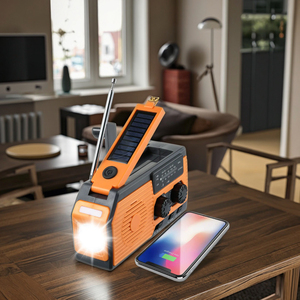 Ngân hàng điện cầm tay 4000mAh tay Crank AM FM/noaa đài phát thanh dẫn đèn pin khẩn cấp năng lượng mặt trời thời tiết đài phát thanh USB có thể sạc lại đồng hồ - Product Image 6
