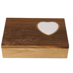 Boîtes cadeaux rectangulaires en bois, petites, en velours uni, faites à la main, avec logo personnalisé DS, pour bijoux - Product Image 2