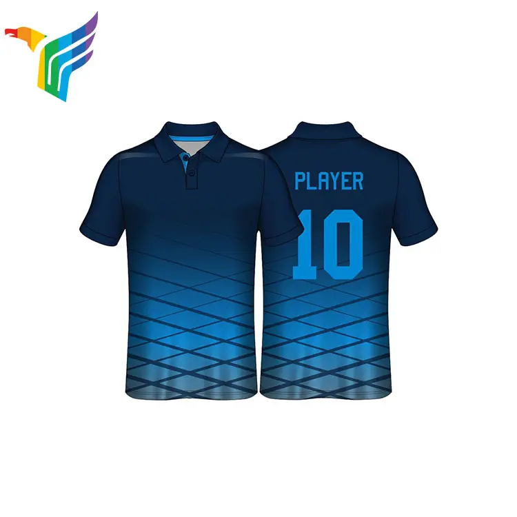 Fabrika tasarım süblimasyon spor t shirt tasarımları kriket forması