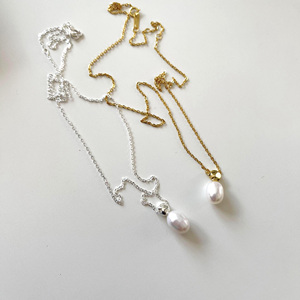 Bộ trang sức bạc 925 Sterling phối ngọc trai nước ngọt, mạ vàng, kiểu dáng hình học cổ điển, sang trọng, phong cách cổ xưa. - Product Image 2