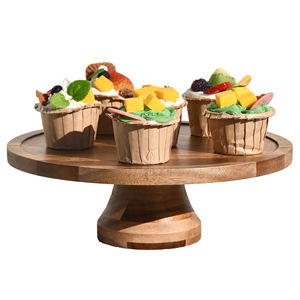Acacia <b>Wood</b> <b>Cake</b> <b>Stand</b> with Dome Elegant Food Serving Platter for Weddings and Parties <b>Cake</b> Tools - Product Image 1