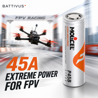 Sel Baterai Molicel Original 4500mAh 3.6V 10C Discharge 45A INR21700 P45b Molicel 21700 untuk Paket Baterai Custom 6S2P 6S1P 20S5P