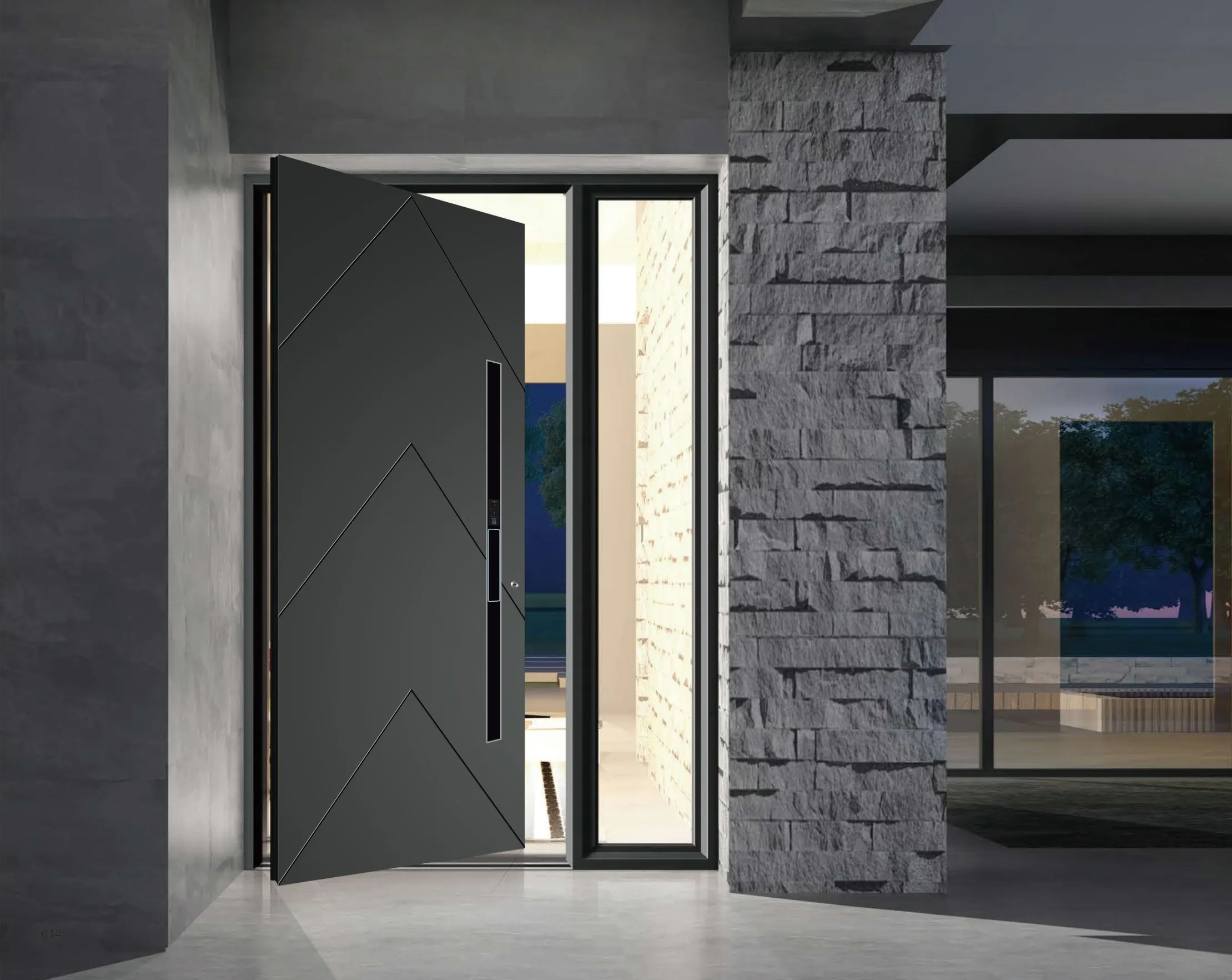 Nouvelles portes pivotantes de sécurité pivotantes robustes et élégantes pour les maisons