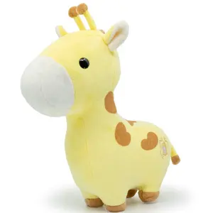 Regalo di compleanno per bambini giraffa ripiena con logo personalizzato cute singing zoo giraffa animal toys small baby soft peluche giraffa toy