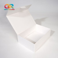 Boîte en papier pliable, boîte cadeau magnétique pliable, emballage alimentaire blanc mat, boîte à pizza pliable, personnalisable, petit MOQ 10