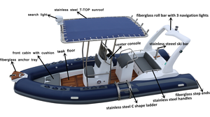 Haohai Hypalon Sport Cabin Cruiser Rigid Passenger Used Fiberglass Hull Floor <strong>Hovercraft</strong> Canoe Fibreglass Barche Boat <strong>for</strong> <strong>Sale</strong> - Product Image 3