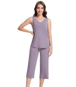 Liquidation de stock : Ensemble pyjama tricoté 2 pièces pour femme, col en V, couleur unie, vêtements de nuit doux, vente en gros, stock disponible, pyjama en liquidation - Product Image 3