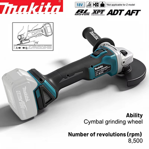 Amoladora angular inalámbrica Makita compacta DGA404 <span class=keywords><strong>DGA504</strong></span> de 18 V para pedidos al por mayor, rentable para construcción y bricolaje, sin escobillas - Product Image 2