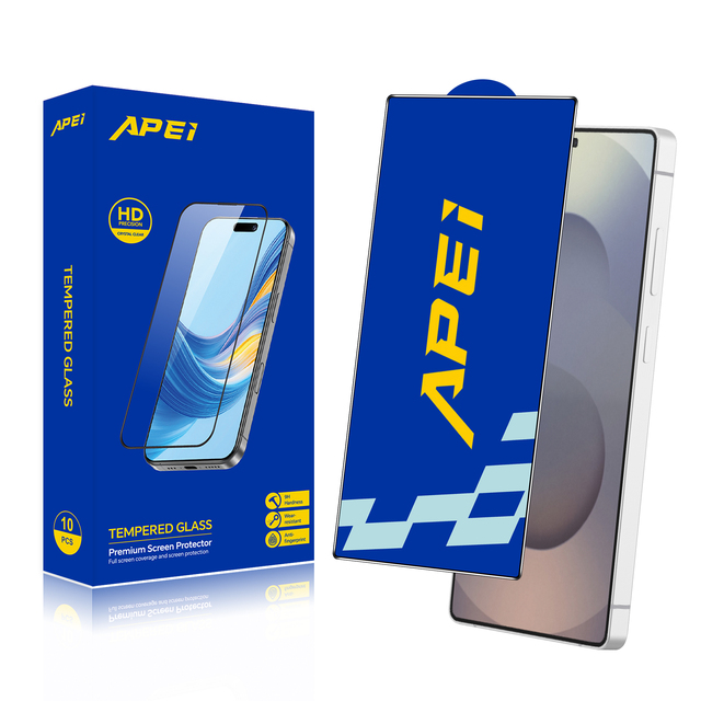 APEi HD Clear Tempered Glass Screen Protector for Samsung for Galaxy S25E S25 Ultra Plus + Full Cover Fingerprint Unlock