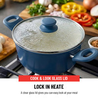 Casserole isolée bleue en fonte, vente directe d'usine E-Top, idéale pour les familles, les appartements, les marchés, les magasins d'alimentation, ustensiles de cuisine