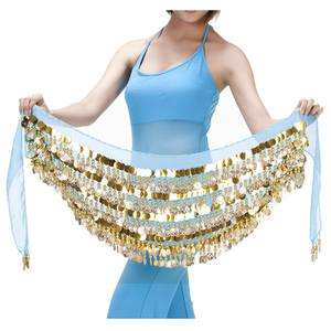 Cinturón de Danza del Vientre con Lentejuelas en Capas y Monedas Doradas para Mujer - Product Image 2