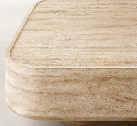 Bloc de marbre en travertin naturel personnalisé pour table basse d'hôtel, villa ou salon