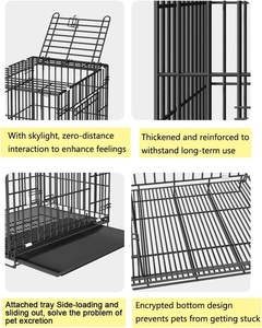 Opvouwbare metalen honden- en puppykennel met uitneembare, lekvrije lade, veilige sluiting, draagbaar voor kleine honden/katten/konijnen - Reiskennel voor training - Product Image 2