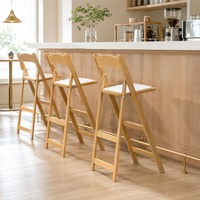 Tabouret de bar pliant portable en bois pour cuisine, comptoir, cocktails et bars de mariage - Vente en gros