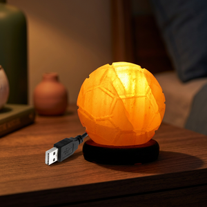 Lampe de sel de l'Himalaya de qualité supérieure, lampe de sel miniature naturelle de l'Himalaya avec base en bois pour la décoration de la pièce, sculptée à la main - Product Image 1