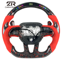 Volant en fibre de carbone forgé LED RPM pour Dodge Challenger Charger Hellcat Durango Jeep Cherokee SRT Scat Pack Super Bee RT