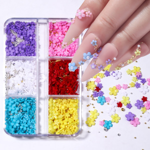 Nail Art <span class=keywords><strong>Fleur</strong></span> Perle Perle Conception Kawaii 3D <span class=keywords><strong>Manucure</strong></span> Ornements Acrylique Fleurs Lumière Changement de Température Nail Art Décoration - Product Image 2