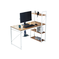 Bureau d'ordinateur moderne et économique en MDF pour la maison/le bureau Table PC simple avec étagère pour la chambre à coucher, le salon, l'école ou l'hôtel