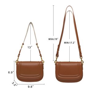 Bolso bandolera cruzado de cuero para mujer de diseñador de moda pequeño negro y marrón para mujer - Product Image 4